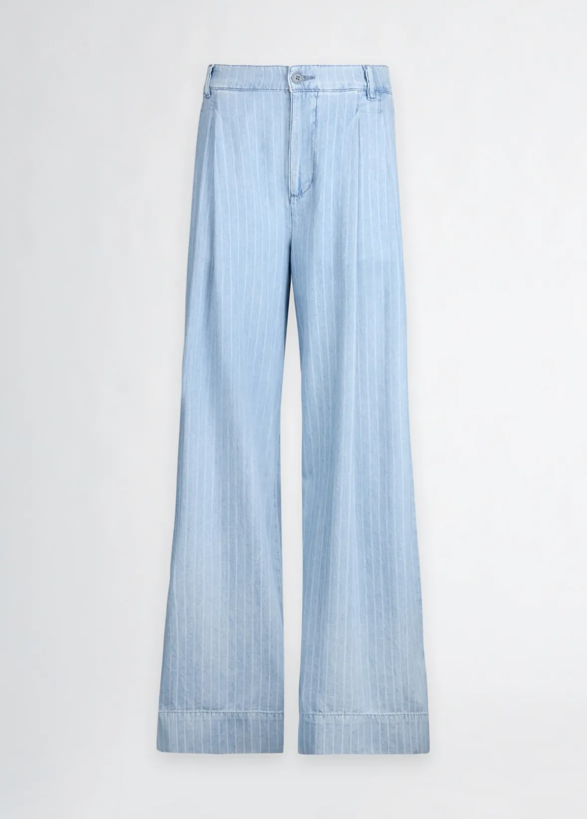 Jeans ampi in denim gessato