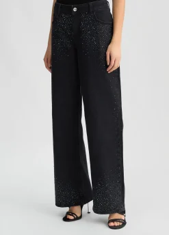 Jeans baggy con strass