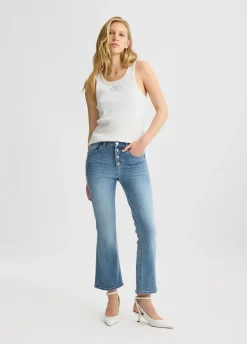 Jeans bootcut a vita alta