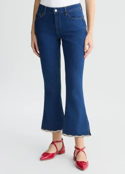 Jeans bootcut con strass