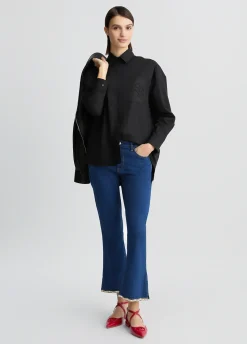 Jeans bootcut con strass