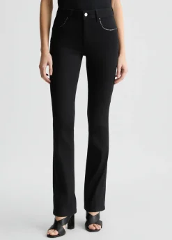 Jeans bootcut con strass