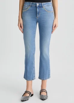 Jeans bootcut con strass