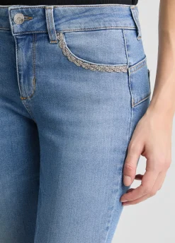 Jeans bootcut con strass
