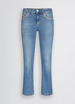 Jeans bootcut con strass