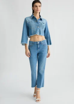 Jeans bootcut con tasche crochet