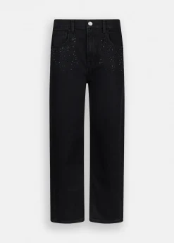 Jeans boyfriend con strass