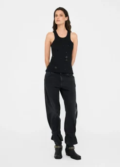 Jeans carrot fit a vita alta
