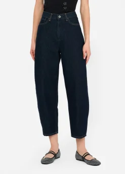 Jeans cropped a vita alta