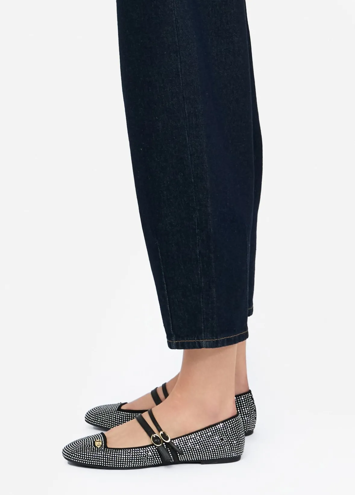 Jeans cropped a vita alta