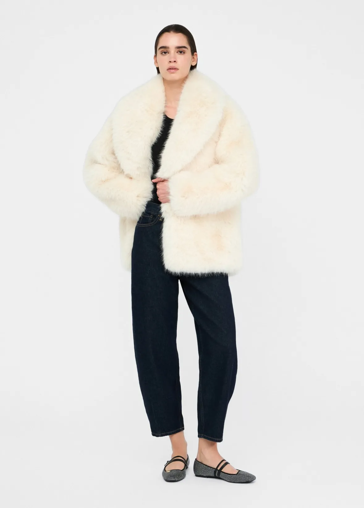 Jeans cropped a vita alta
