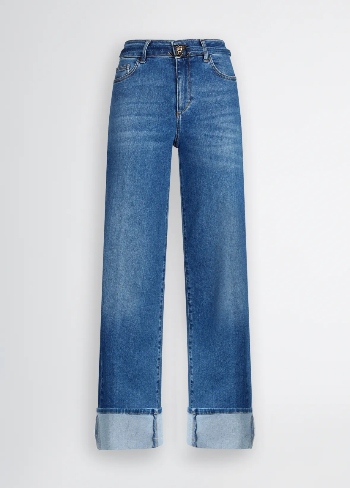 Jeans cropped con risvolto