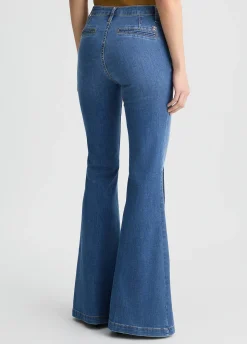 Jeans flare a vita alta