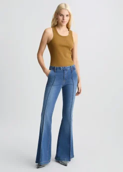 Jeans flare a vita alta