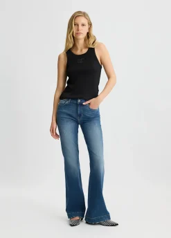 Jeans flare a vita alta