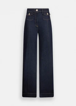 Jeans flare a vita alta con tasche