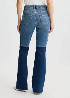 Jeans flare con patchwork