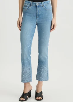 Jeans flare con strass