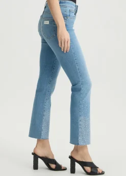 Jeans flare con strass