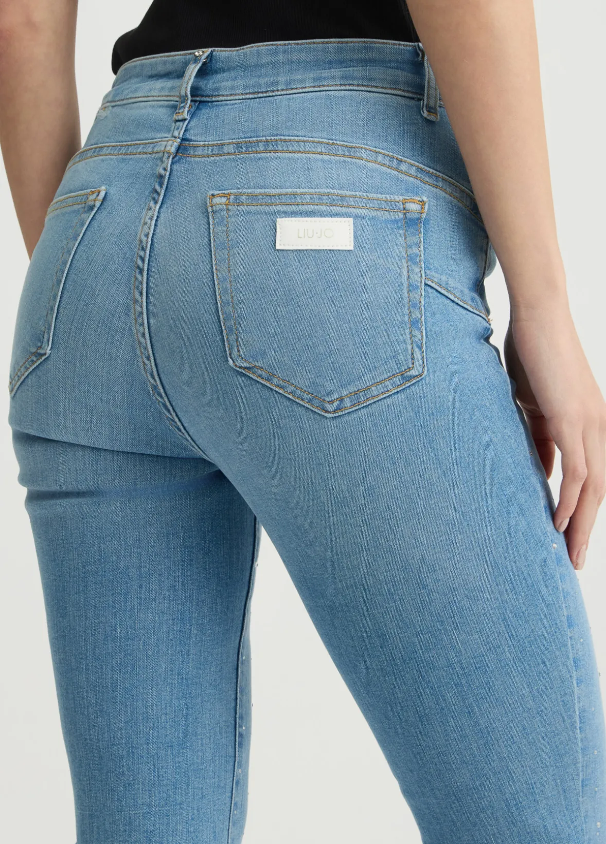 Jeans flare con strass
