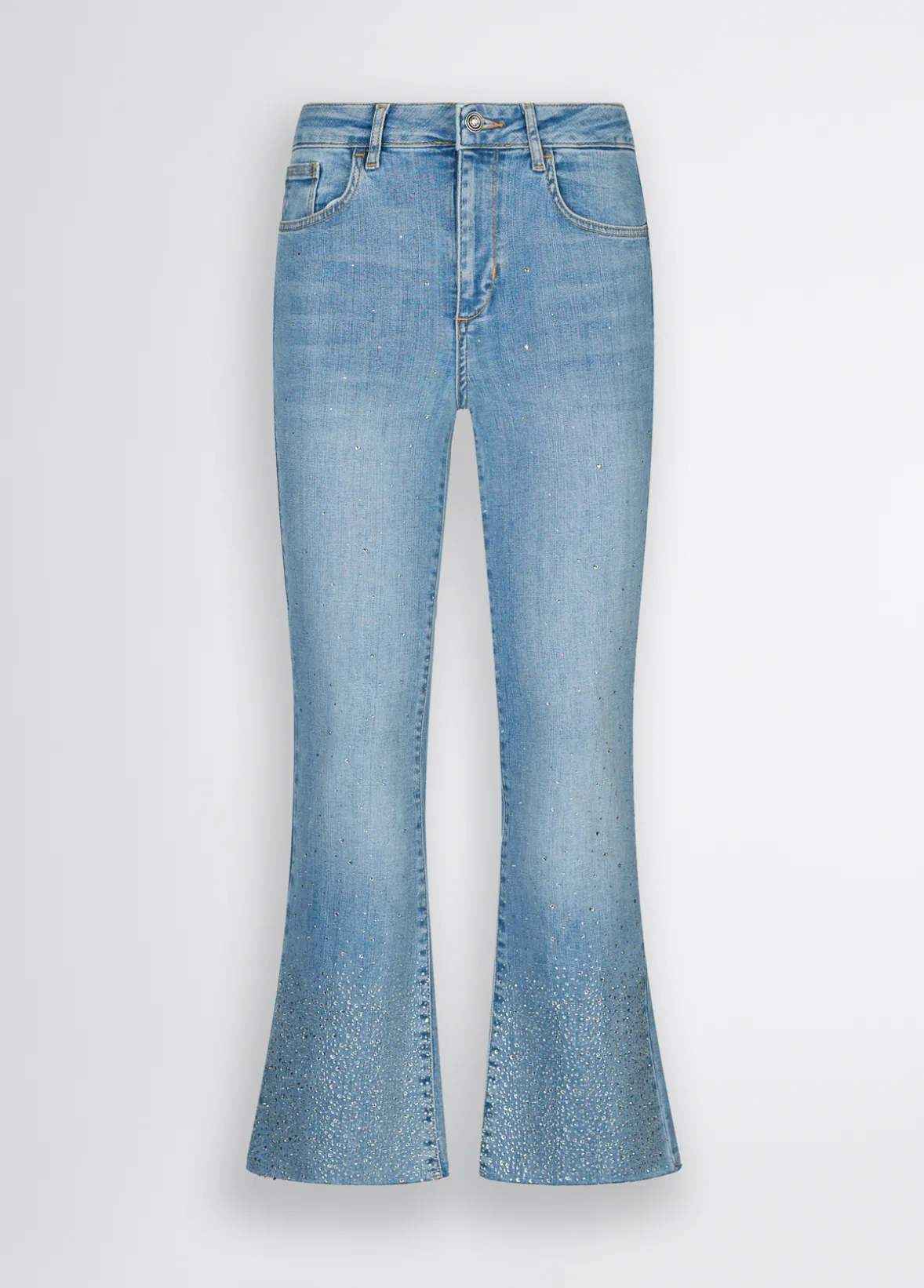 Jeans flare con strass