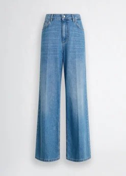 Jeans flare con tasche crochet