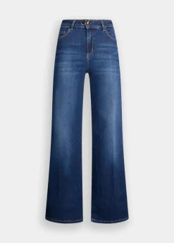 Jeans flare cropped con cintura