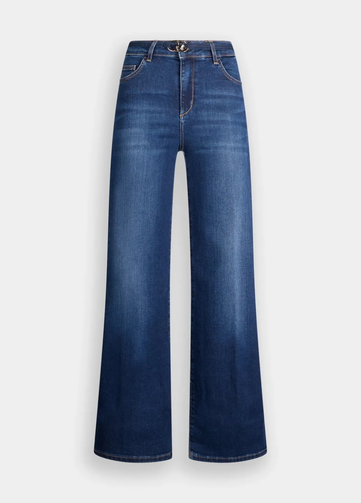 Jeans flare cropped con cintura