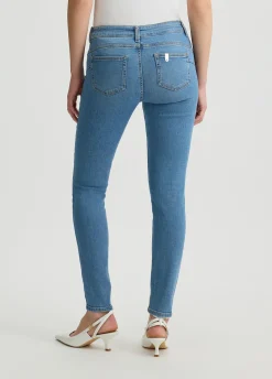 Jeans skinny bottom up con strass