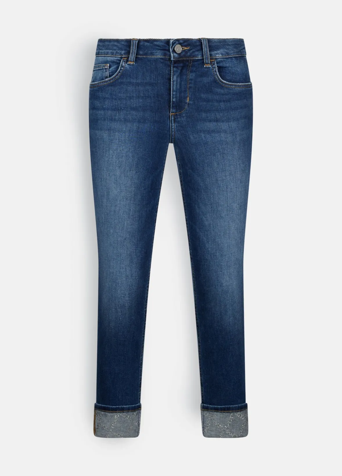 Jeans skinny con risvolto