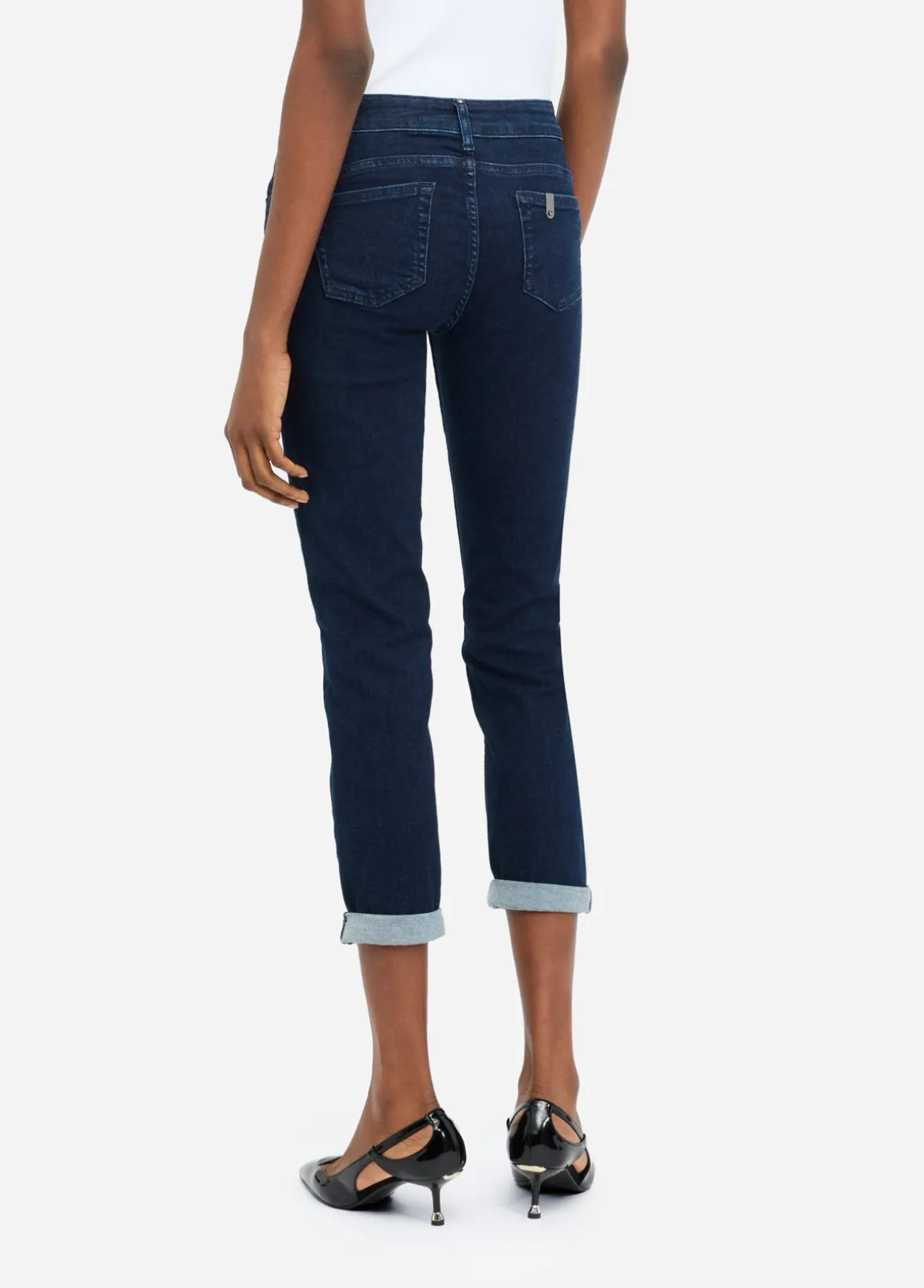 Jeans skinny con risvolto
