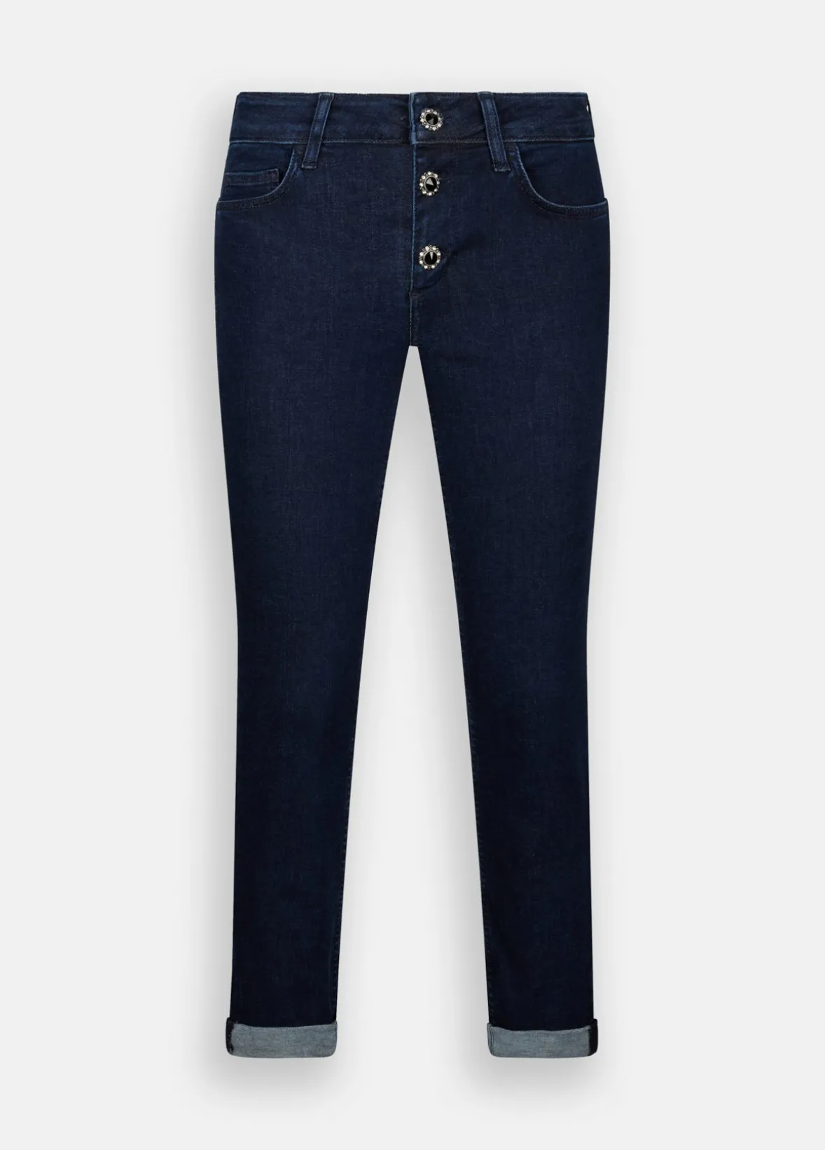 Jeans skinny con risvolto