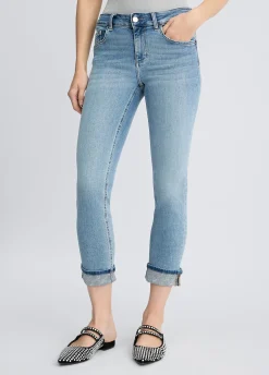Jeans skinny con risvolto