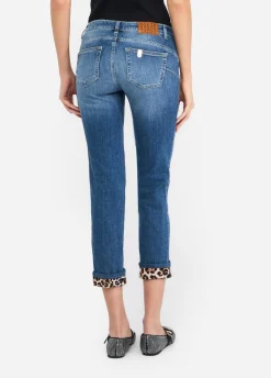 Jeans skinny con risvolto
