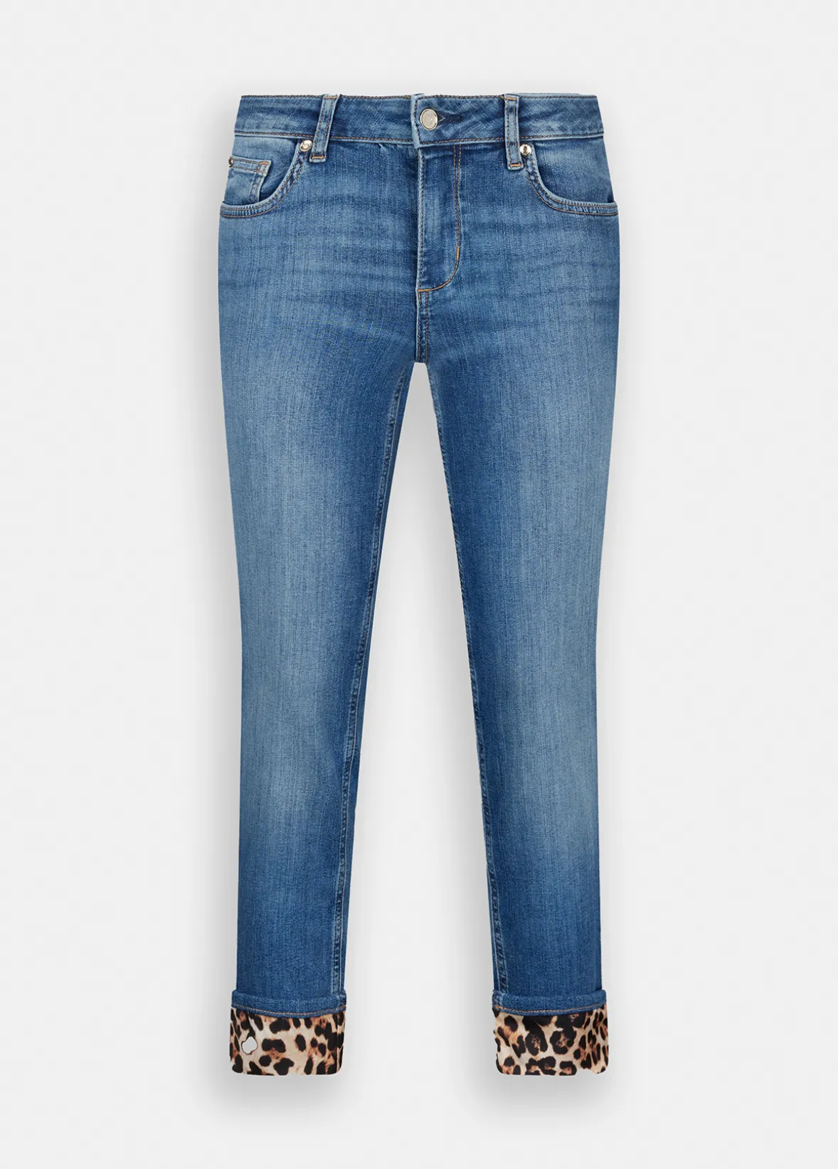 Jeans skinny con risvolto