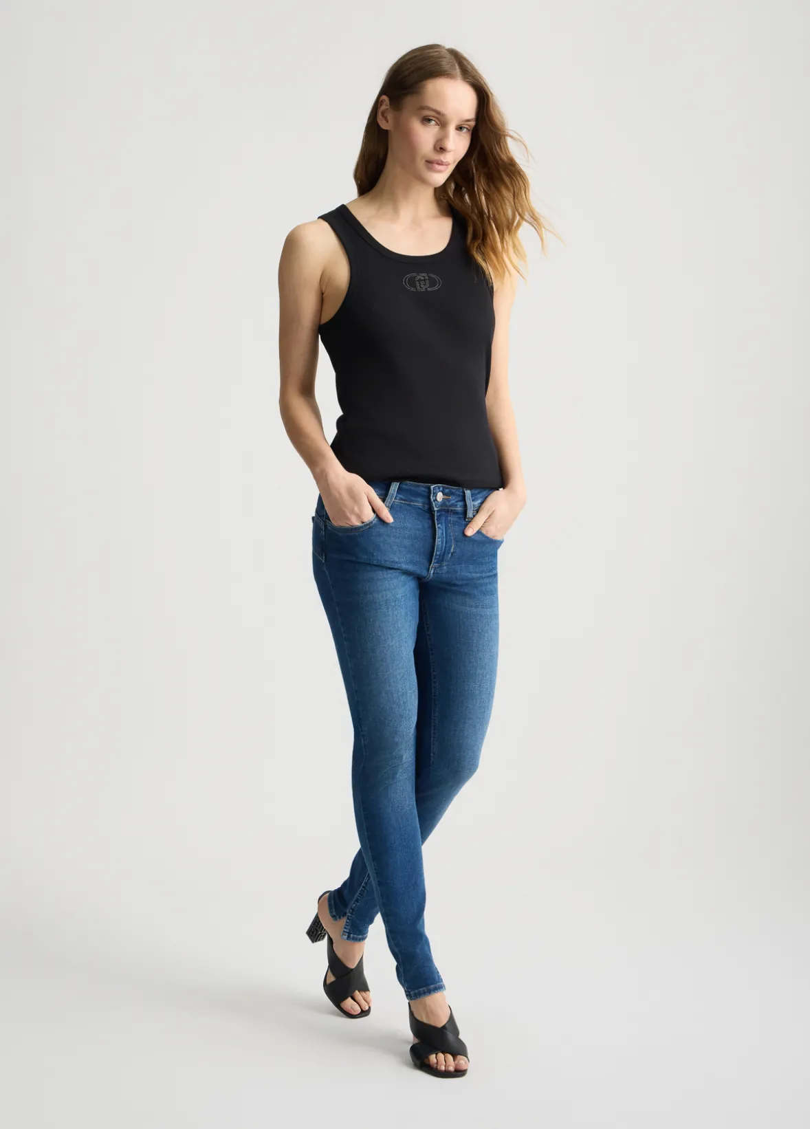 Jeans skinny con spacchetti