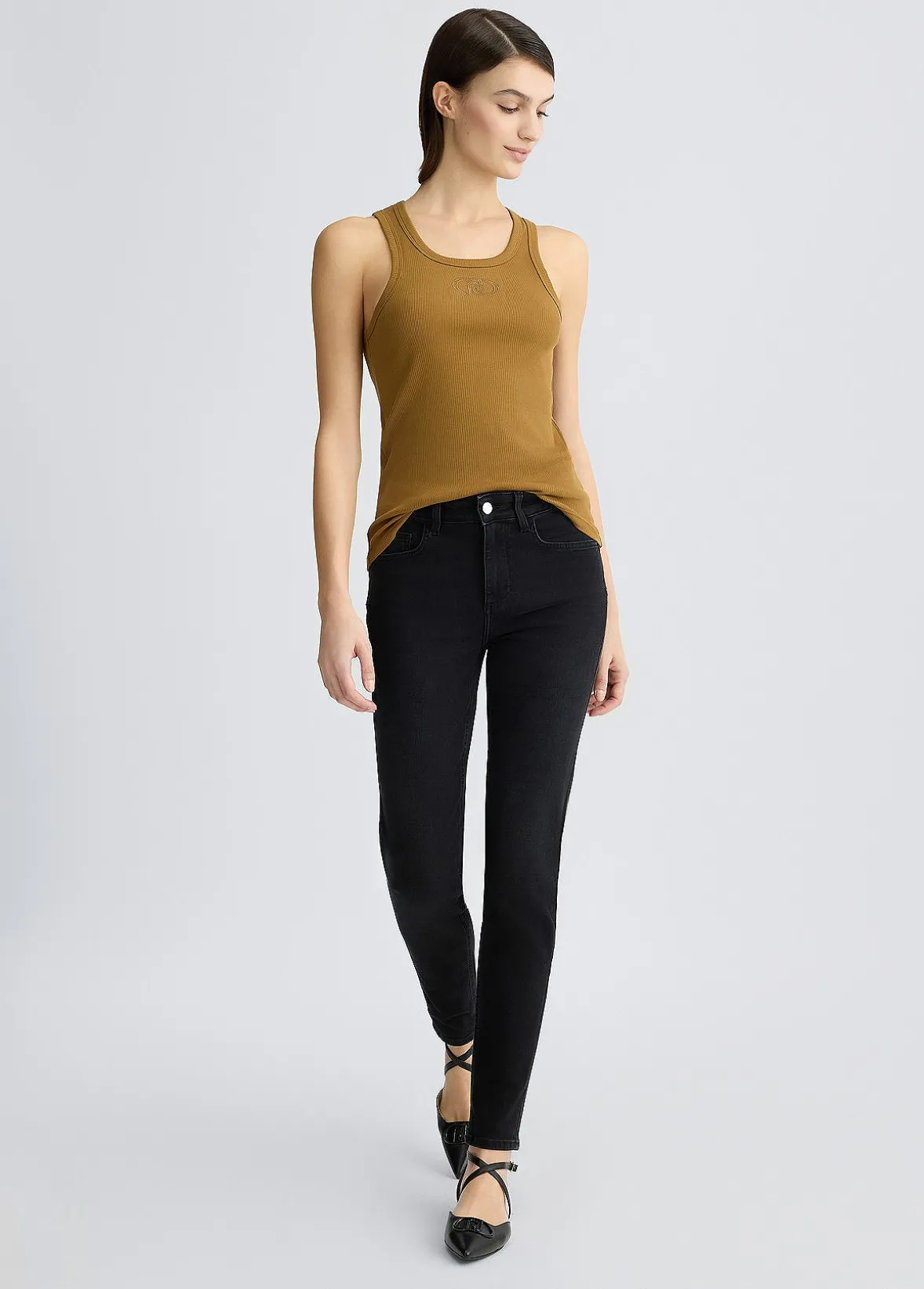 Jeans skinny con strass