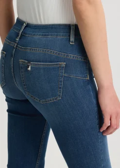 Jeans skinny cropped con risvolto