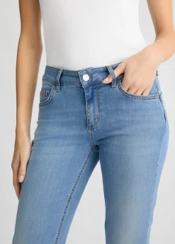 Jeans skinny cropped con risvolto bandana