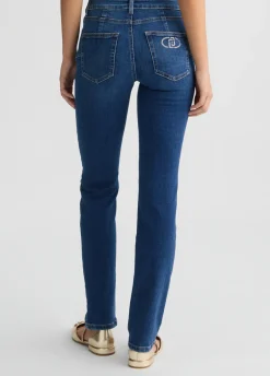 Jeans slim fit con strass