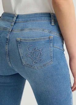 Jeans slim fit con strass