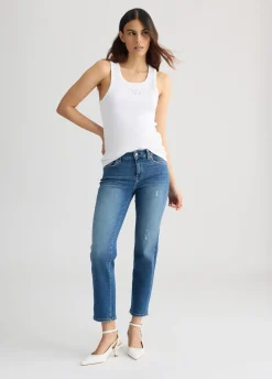 Jeans slim fit con strass