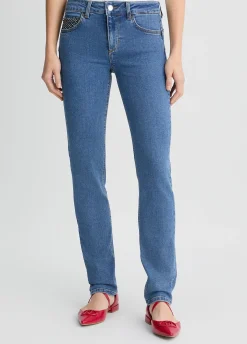 Jeans slim fit con strass