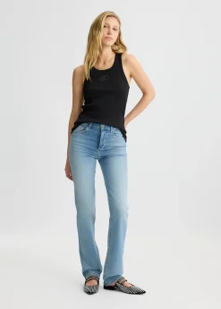 Jeans straight a vita alta