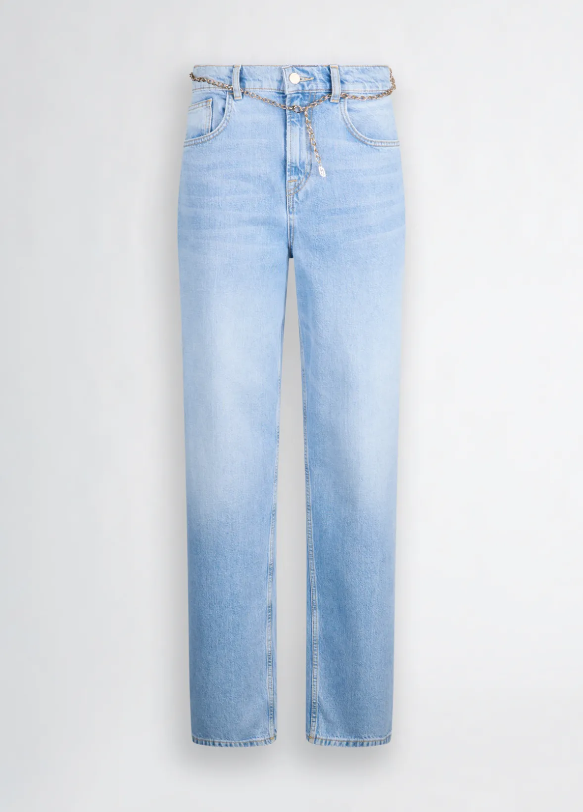Jeans straight con cintura elegante