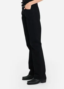 Jeans straight con perle gioiello