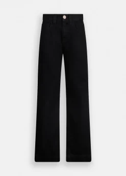Jeans straight con perle gioiello