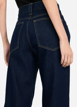Jeans straight con perle gioiello