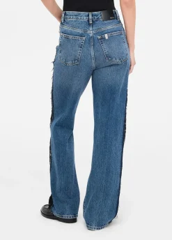 Jeans straight con pizzo