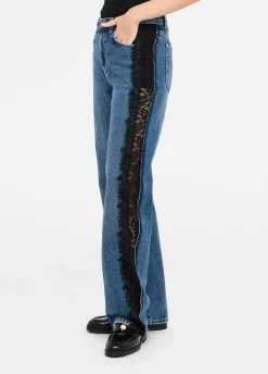 Jeans straight con pizzo